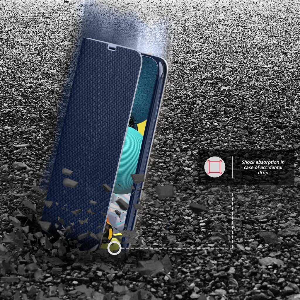 Moozy Klapiga Ümbris Samsung A51 Süsiniku Kujundusega, Tumesinine - Metallist Servakaitsega Magnetilise Ümbris koos Kaardi- ja Telefonihoidjaga hind ja info | Telefoni kaaned, ümbrised | kaup24.ee