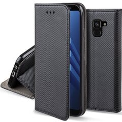 Перекидной чехол Moozy для Samsung A8 2018 - Черный магнитный откидной футляр с держателем для карт и подставкой цена и информация | Чехлы для телефонов | kaup24.ee