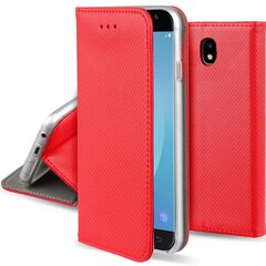 Moozy Klapiga Ümbris Samsung J5 2017, Punane - Magnetilise Klapiga Ümbris Koos Kaardi- ja Telefonihoidjaga hind ja info | Telefoni kaaned, ümbrised | kaup24.ee
