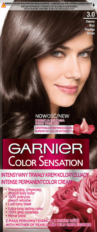 Kauapüsiv juuksevärv Garnier Color Sensation 110 ml, 3.0 Prestige Brown цена и информация | Juuksevärvid | kaup24.ee