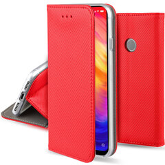Перекидной чехол Moozy для Xiaomi Redmi Note 7, Redmi Note 7 Pro - красный магнитный откидной футляр с держателем для карт и подставкой цена и информация | Чехлы для телефонов | kaup24.ee