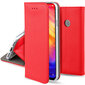 Moozy Klapiga Ümbris Xiaomi Redmi Note 7, Redmi Note 7 Pro, Punane - Magnetilise Klapiga Ümbris Koos Kaardi- ja Telefonihoidjaga hind ja info | Telefoni kaaned, ümbrised | kaup24.ee