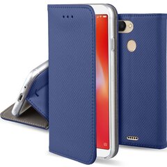 Перекидной чехол Moozy для Xiaomi Redmi 6 - темно-синий магнитный откидной футляр с держателем для карт и подставкой цена и информация | Чехлы для телефонов | kaup24.ee