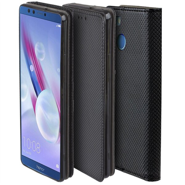 Moozy Klapiga Ümbris Huawei Honor 9 Lite, Must - Magnetilise Klapiga Ümbris  Koos Kaardi- ja Telefonihoidjaga, Honor 9 Lite hind | kaup24.ee