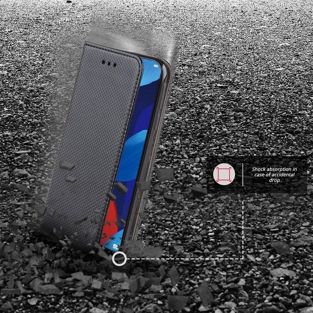 Moozy Klapiga Ümbris Huawei Nova 5T ja Honor 20, Must - Magnetilise Klapiga Ümbris Koos Kaardi- ja Telefonihoidjaga hind ja info | Telefoni kaaned, ümbrised | kaup24.ee