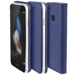 Перекидной чехол Moozy для Huawei P9 Lite - Темно-синий магнитный откидной футляр с держателем для карт и подставкой цена и информация | Чехлы для телефонов | kaup24.ee