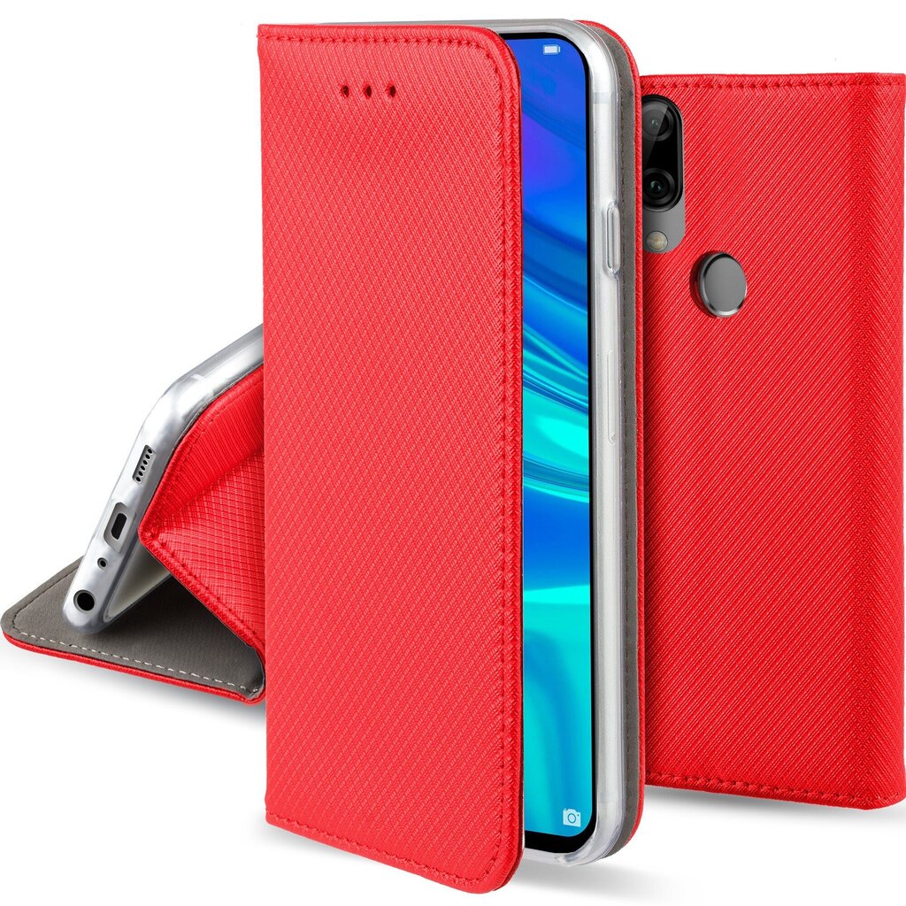 Moozy Klapiga Ümbris Huawei P Smart 2019, Honor 10 Lite, Punane - Magnetilise Klapiga Ümbris Koos Kaardi- ja Telefonihoidjaga цена и информация | Telefoni kaaned, ümbrised | kaup24.ee