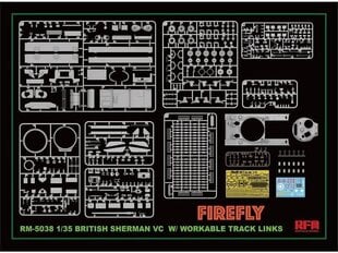 Rye Field Model - British Sherman VC Firefly, 1/35, RFM-5038 hind ja info | Klotsid ja konstruktorid | kaup24.ee