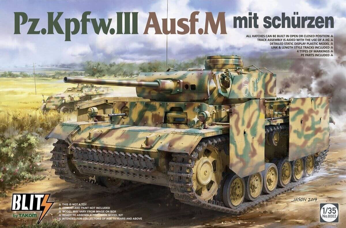 Takom - Pz.Kpfw.III Ausf.M mit schürzen, 1/35, 8002 цена и информация | Klotsid ja konstruktorid | kaup24.ee