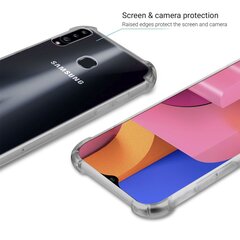 Ударопрочный силиконовый чехол Moozy для Samsung A20s - Прозрачный чехол с усиленной защитой углов цена и информация | Чехлы для телефонов | kaup24.ee