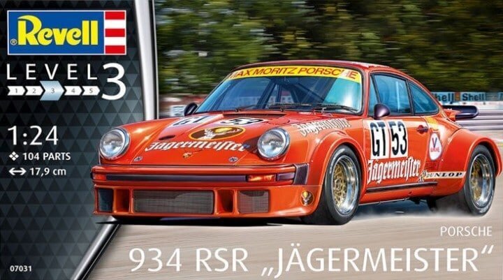 Revell - Porsche 934 RSR "Jägermeister", 1/24, 07031 hind ja info | Klotsid ja konstruktorid | kaup24.ee