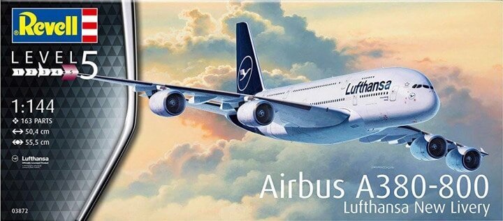 Revell - Airbus A380-800 Lufthansa New Livery, 1/144, 03872 цена и информация | Klotsid ja konstruktorid | kaup24.ee