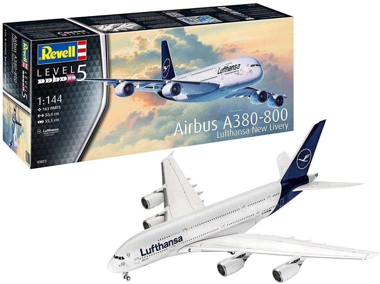 Revell - Airbus A380-800 Lufthansa New Livery, 1/144, 03872 hind ja info | Klotsid ja konstruktorid | kaup24.ee