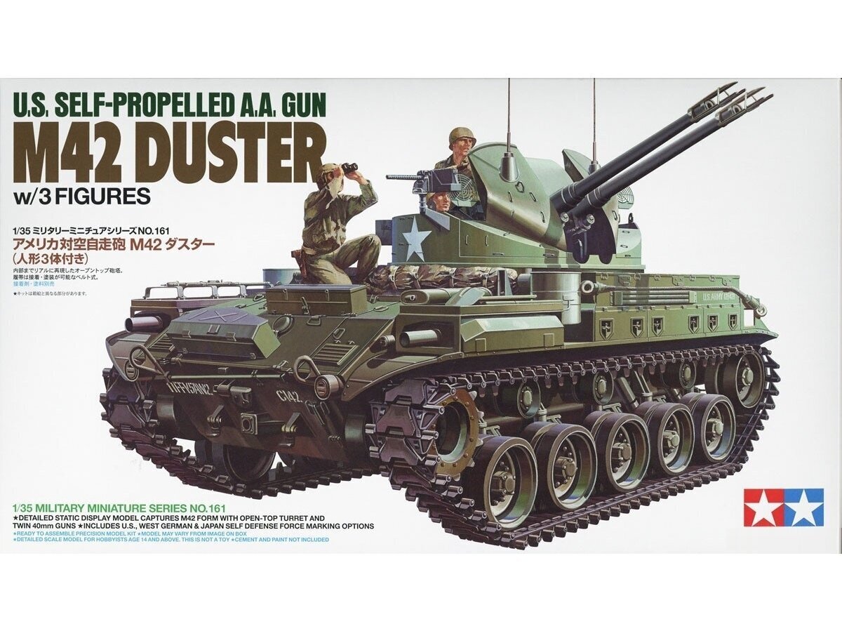 Tamiya - U.S. Self-propelled A.A. Gun M42 Duster w/3 Figures, 1/35, 35161 цена и информация | Klotsid ja konstruktorid | kaup24.ee