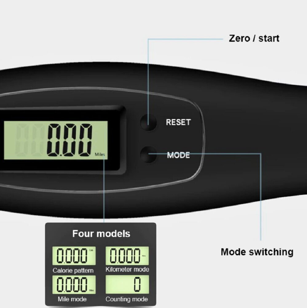 Nutikas elektrooniline digitaalne juhtmeta hüppenöör sisseehitatud taimeri, kalorite ja hüppelugejaga hind ja info | Hüppenöörid | kaup24.ee