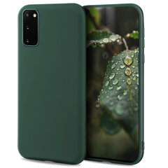 Чехол Moozy Lifestyle для Samsung S20, силиконовый чехол с матовым покрытием и подкладкой из мягкой микрофибры, темно-зеленый цена и информация | Чехлы для телефонов | kaup24.ee
