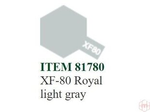 Краска Tamiya - XF-80 Royal light gray, 10 мл цена и информация | Принадлежности для рисования, лепки | kaup24.ee