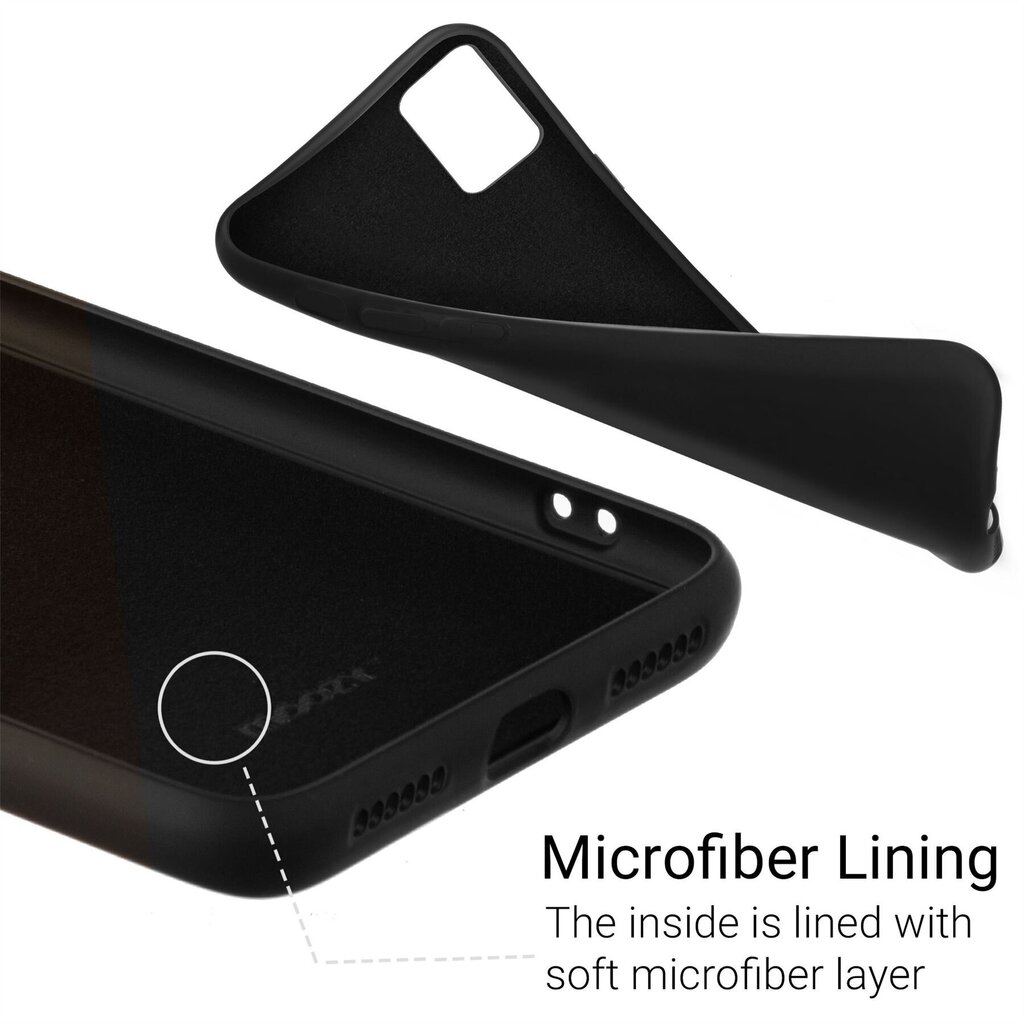Moozy Lifestyle Ümbris iPhone 11 - Esmaklassiline Silikoonümbris Mattviimistlusega ja Pehme Mikrokiudvoodriga, Must hind ja info | Telefoni kaaned, ümbrised | kaup24.ee