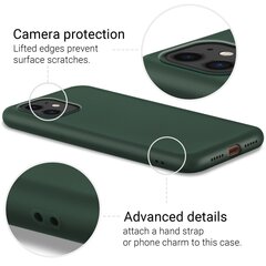 Чехол Moozy Lifestyle для iPhone 11, силиконовый чехол с матовым покрытием и подкладкой из мягкой микрофибры, темно-зеленый цена и информация | Чехлы для телефонов | kaup24.ee