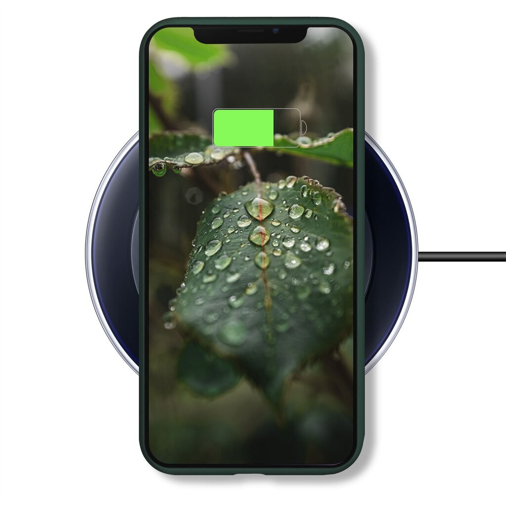 Moozy Lifestyle Ümbris iPhone 11 - Esmaklassiline Silikoonümbris Mattviimistlusega ja Pehme Mikrokiudvoodriga, Tumeroheline hind ja info | Telefoni kaaned, ümbrised | kaup24.ee