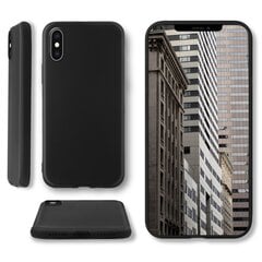 Moozy Lifestyle Ümbris iPhone X ja iPhone XS - Esmaklassiline Silikoonümbris Mattviimistlusega ja Pehme Mikrokiudvoodriga, Must hind ja info | Telefoni kaaned, ümbrised | kaup24.ee