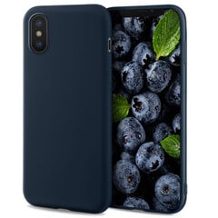 Чехол Moozy Lifestyle для iPhone X и iPhone XS, силиконовый чехол с матовым покрытием и подкладкой из мягкой микрофибры, полуночно-синий цена и информация | Чехлы для телефонов | kaup24.ee