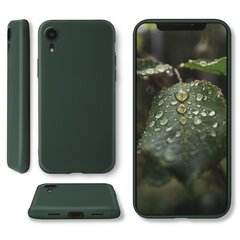 Moozy Lifestyle Ümbris iPhone XR - Esmaklassiline Silikoonümbris Mattviimistlusega ja Pehme Mikrokiudvoodriga, Tumeroheline hind ja info | Telefoni kaaned, ümbrised | kaup24.ee