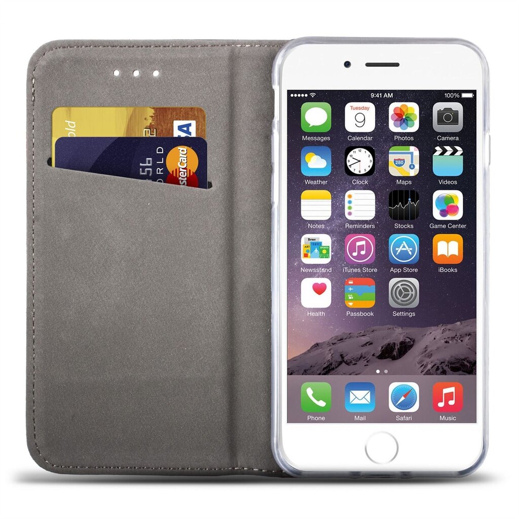 Moozy Klapiga Ümbris iPhone 6s, iPhone 6, Roosakuldne - Magnetilise Klapiga Ümbris Koos Kaardi- ja Telefonihoidjaga hind ja info | Telefoni kaaned, ümbrised | kaup24.ee