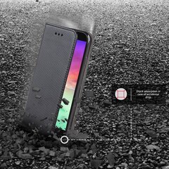 Перекидной чехол Moozy для LG K10 2017 - Черный магнитный откидной футляр с держателем для карт и подставкой цена и информация | Чехлы для телефонов | kaup24.ee