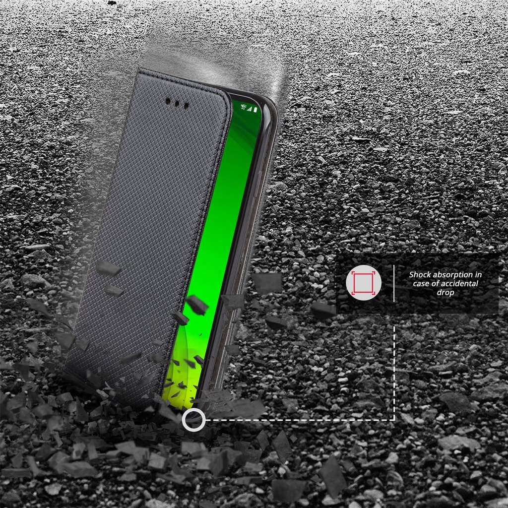 Moozy Klapiga Ümbris Motorola Moto G7 Power, Must - Magnetilise Klapiga Ümbris Koos Kaardi- ja Telefonihoidjaga hind ja info | Telefoni kaaned, ümbrised | kaup24.ee