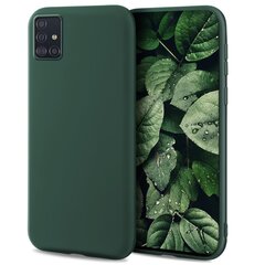 Силиконовый чехол Moozy Minimalist для Samsung A51, тонкий и матовый чехол из силикона TPU, темно-зеленый цена и информация | Чехлы для телефонов | kaup24.ee