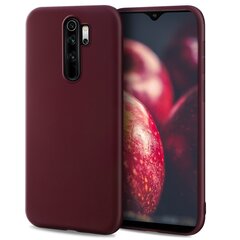 Moozy Minimalist Kerge Silikoonist Ümbris Xiaomi Redmi Note 8 Pro, Veinipunane Värv – Matt Õhuke Pehme TPU Ümbris hind ja info | Telefoni kaaned, ümbrised | kaup24.ee