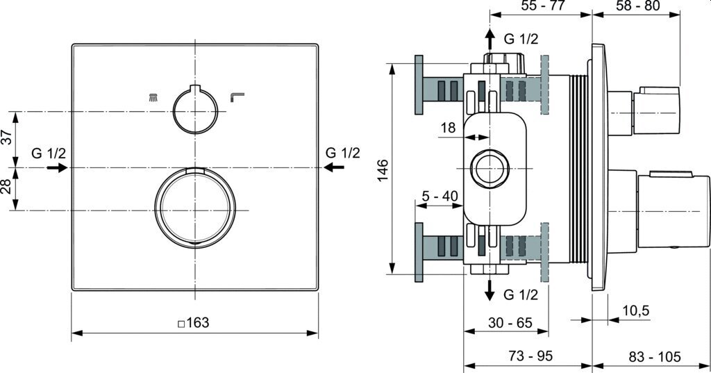 Komplekt Ideal Standard Ceratherm C 100 цена и информация | Vannitoa segistid | kaup24.ee