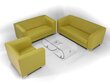 Pehmemööbli komplekt Ropez Chicago 3+2+1, kollane hind ja info | Pehme mööbli komplektid  | kaup24.ee