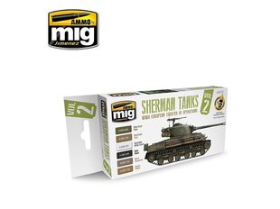 AMMO MIG - Set Sherman Tanks Vol. 2 (WWII European Theater of Operations). AMIG7170 цена и информация | Принадлежности для рисования, лепки | kaup24.ee