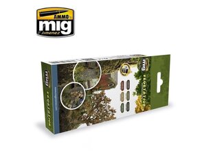 AMMO MIG - VEGETATION DIORAMA COLORS SET. AMIG7176 hind ja info | Kunstitarbed, voolimise tarvikud | kaup24.ee