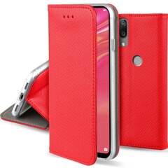 Перекидной чехол Moozy для Huawei Y7 2019, Huawei Y7 Prime 2019 - Красный магнитный откидной футляр с держателем для карт и подставкой цена и информация | Чехлы для телефонов | kaup24.ee