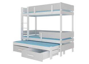 Кровать двухъярусная ADRK Furniture Etapo 90x200 см, белая/серая цена и информация | Детские кровати | kaup24.ee