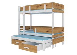 Кровать двухъярусная ADRK Furniture Etapo 90x200 см, коричневая/белая цена и информация | Детские кровати | kaup24.ee