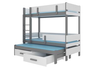 Кровать двухъярусная ADRK Furniture Etapo 90x200 см, серая цена и информация | Детские кровати | kaup24.ee