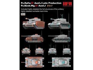 Rye Field Model - Pz.Kpfw.IV Ausf.J Late Production Pz.Beob.Wg.IV Ausf.J, 1/35, RFM-5033 цена и информация | Конструкторы и кубики | kaup24.ee