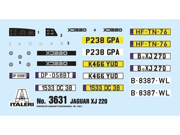 Italeri - Jaguar XJ 220, 1/24, 3631 hind ja info | Klotsid ja konstruktorid | kaup24.ee