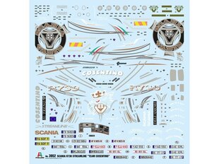 Italeri - Scania R730 Streamline 4×2 Show Trucks Super Decal — Chromed Adhesive Sheet, 1/24, 3952 hind ja info | Klotsid ja konstruktorid | kaup24.ee