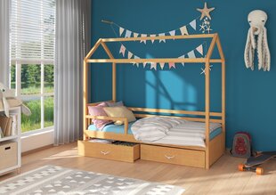 Voodi ADRK Furniture Rose 80x190 cm küljekaitsega, pruun цена и информация | Детские кровати | kaup24.ee