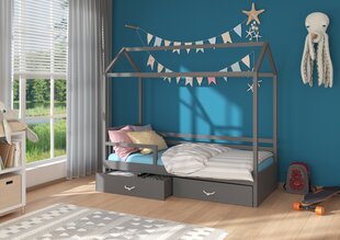 Кровать ADRK Furniture Rose 80x190 см с боковой защитой, темно-серая цена и информация | Детские кровати | kaup24.ee