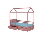 Voodi ADRK Furniture Rose 80x190 cm küljekaitsega, roosa