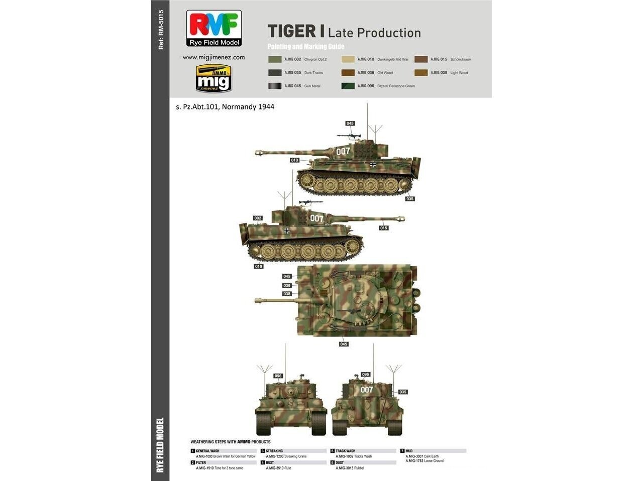 Rye Field Model - Sd.Kfz. 181 Pz.kpfw.VI Ausf. E Tiger I Late Production, 1/35, RFM-5015 цена и информация | Klotsid ja konstruktorid | kaup24.ee