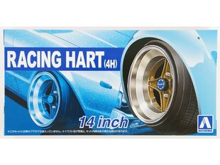 Aoshima - Racing Hart 4H 14inch Tire & Wheel Set, Scale:1:24, 05377 hind ja info | Klotsid ja konstruktorid | kaup24.ee