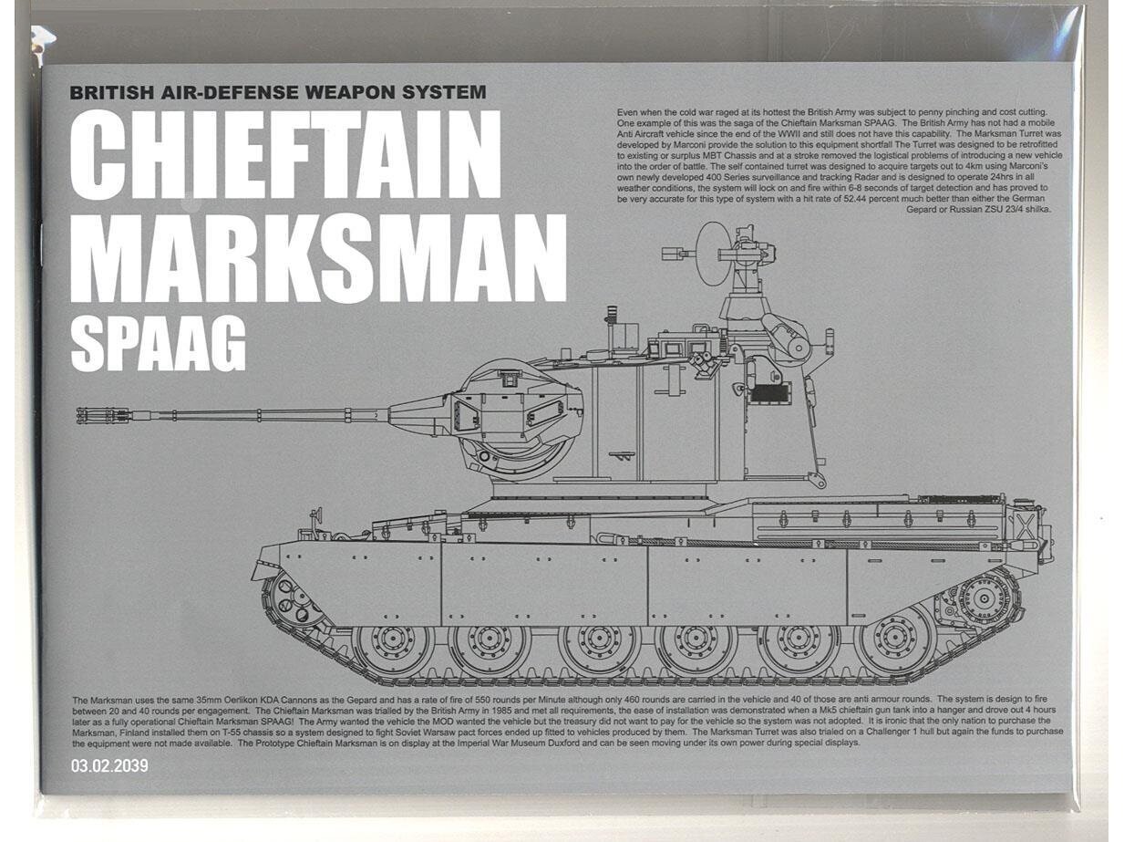 Takom - British Air-defense Weapon System Chieft Chieftain Marksman SPAAG, 1/35, 2039 hind ja info | Klotsid ja konstruktorid | kaup24.ee
