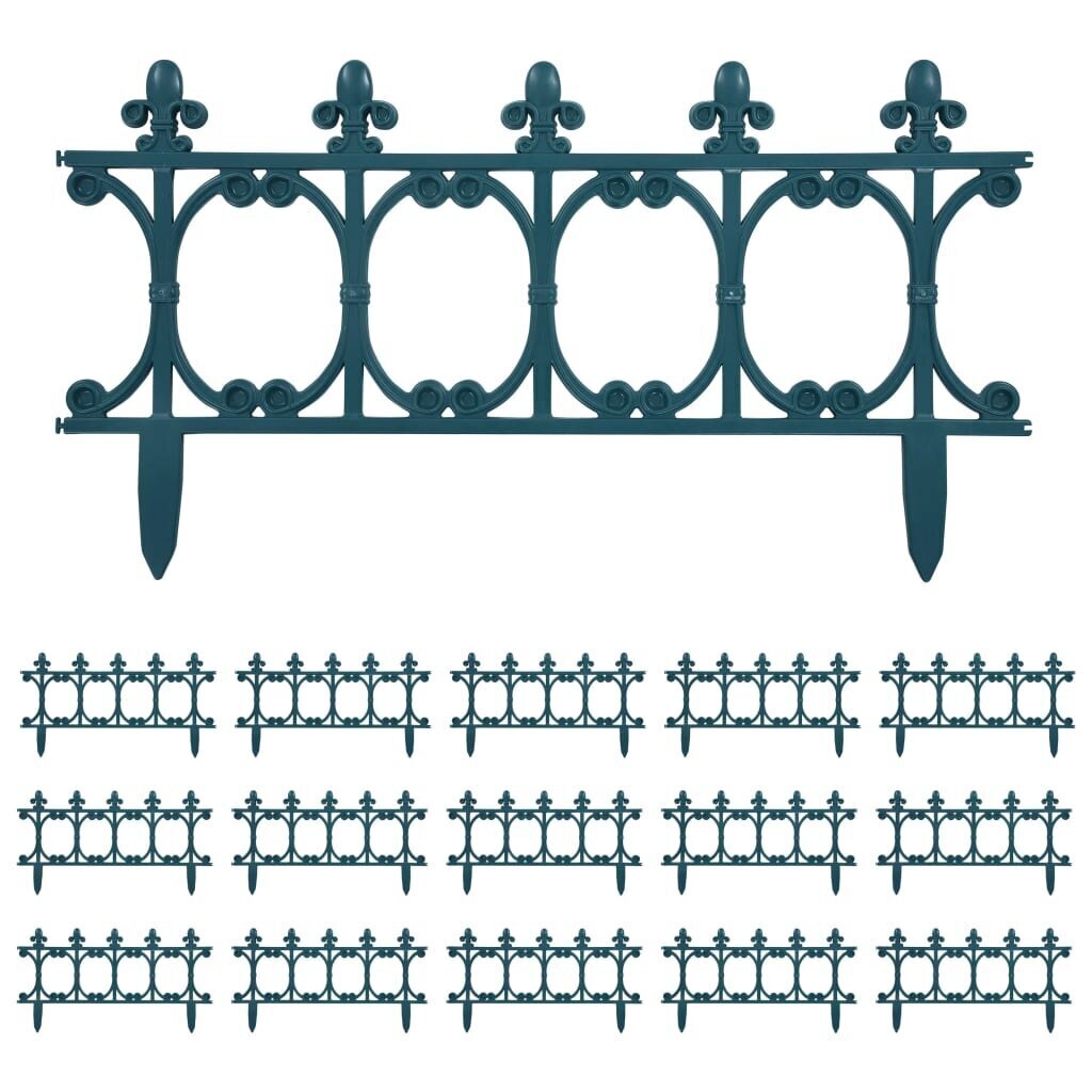 vidaXL murupiirded 16 tk rohelised 10 m PP цена и информация | Aiad ja tarvikud | kaup24.ee
